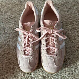 Pink and White Adidas Gazelle, Size 8!!